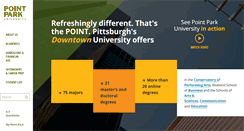 Desktop Screenshot of pointpark.edu